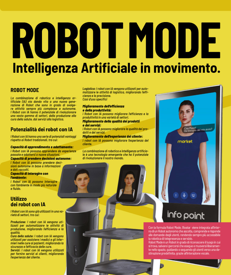 Robot Mode Intelligenza Artificiale in movimento.