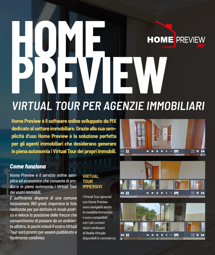 Home Preview Virtual Tour per Agenzie Immobiliari