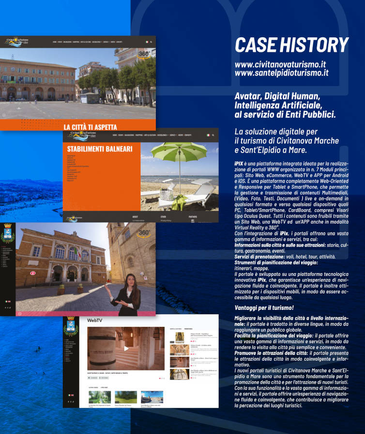 E-tourism Case History Avatar. Digital Human, Intelligenza Artificiale, al servizio di Enti Pubblici. La soluzione digitale per il turismo di Civitanova Marche e Sant'Elpidio a Mare